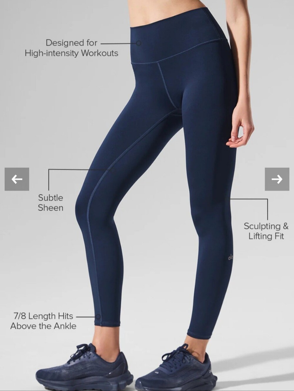 ALO Yoga Navy 7/8 High-Waist Leggings - Deep Navy - Picture 4 of 4